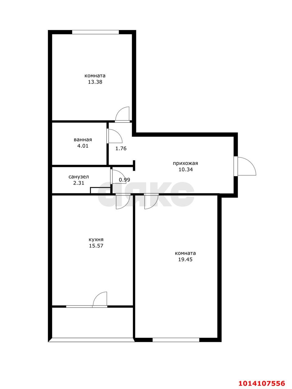 Фото №1: 2-комнатная квартира 72 м² - Краснодар, Прикубанский внутригородской округ, мкр. Новый, ул. 9-я Тихая, 25