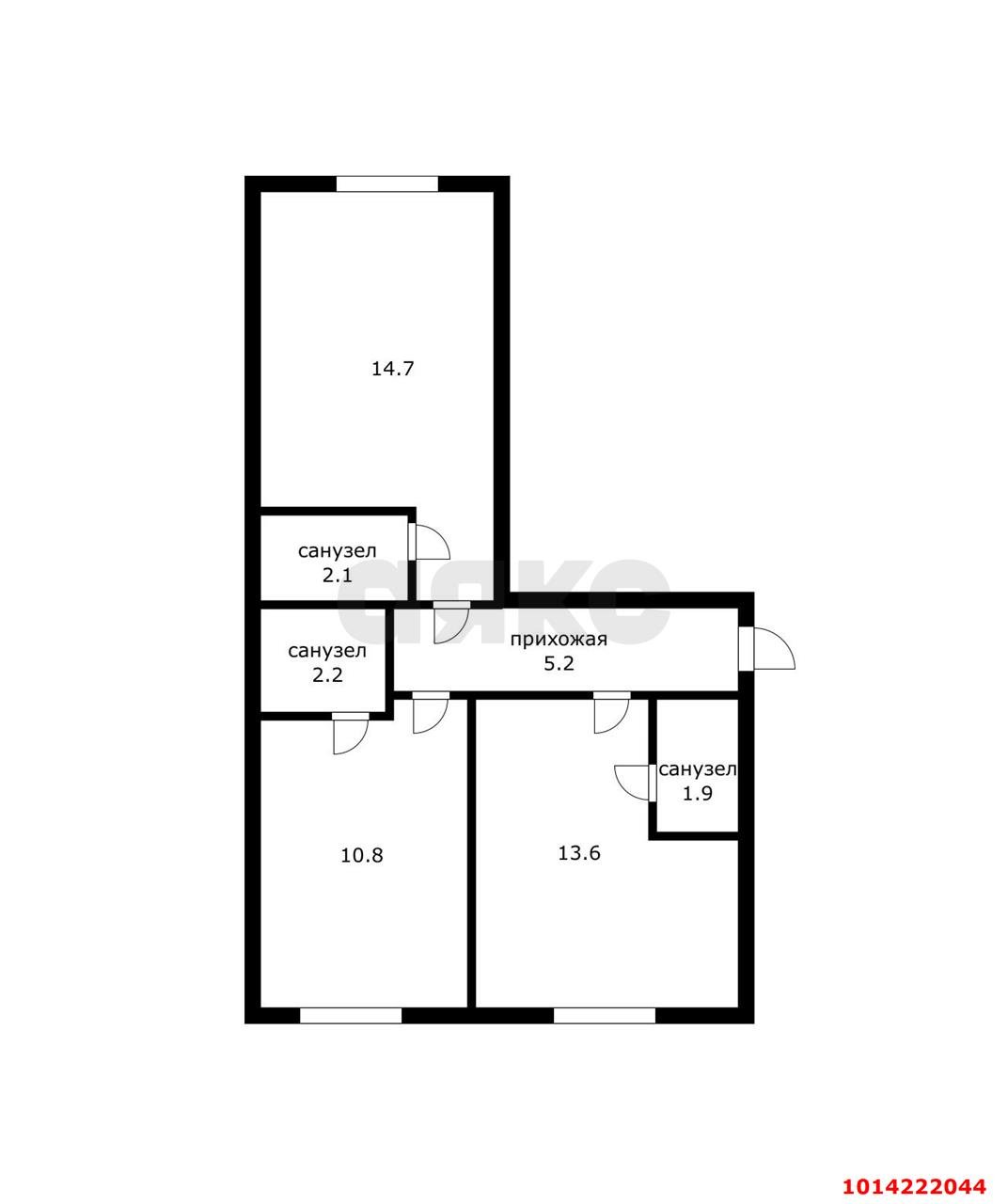 Фото №16: 3-комнатная квартира 51 м² - Краснодар, Отделение № 3 совхоза Солнечный