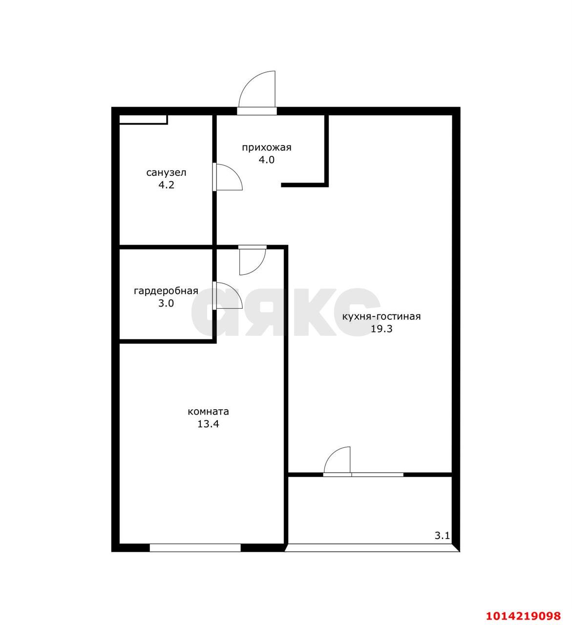 Фото №6: 1-комнатная квартира 47 м² - Краснодар, Прикубанский внутригородской округ, мкр. ЖК Эрмитаж, ул. им. Мурата Ахеджака, 20