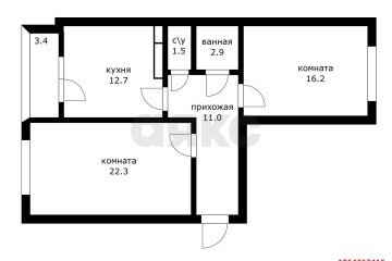 Фото №2: 2-комнатная квартира 67 м² - Яблоновский, ул. Гагарина, 192к6