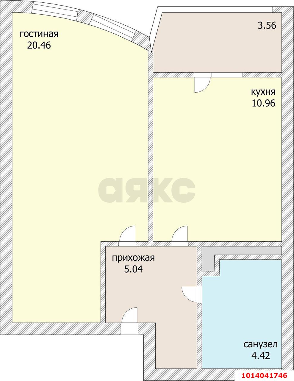 Фото №3: 1-комнатная квартира 46 м² - Краснодар, жилой комплекс Кино, ул. Уральская, 100/5