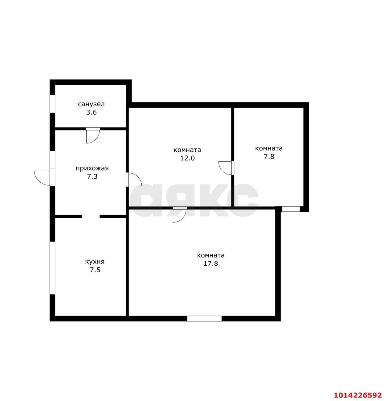 Фото №2: 3-комнатная квартира 56 м² - Краснодар, Славянский, ул. 4-я Линия, 25