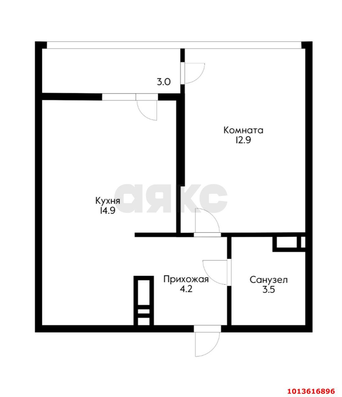 Фото №6: 1-комнатная квартира 35 м² - Краснодар, жилой комплекс Самолёт-3, ул. Ивана Беличенко, 85