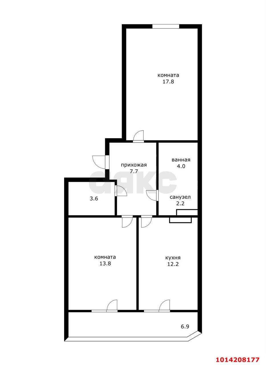 Фото №14: 2-комнатная квартира 61 м² - Краснодар, Губернский, ул. имени Героя Георгия Бочарникова, 14