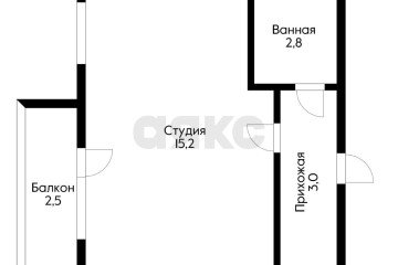 Фото №1: Студия 21 м² - Новая Адыгея, мкр. жилой комплекс Родной Дом, ул. Бжегокайская, 31/6к2