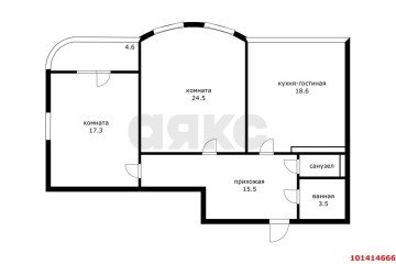 Фото №1: 2-комнатная квартира 76 м² - Краснодар, мкр. 9-й километр, ул. Можайского, 55
