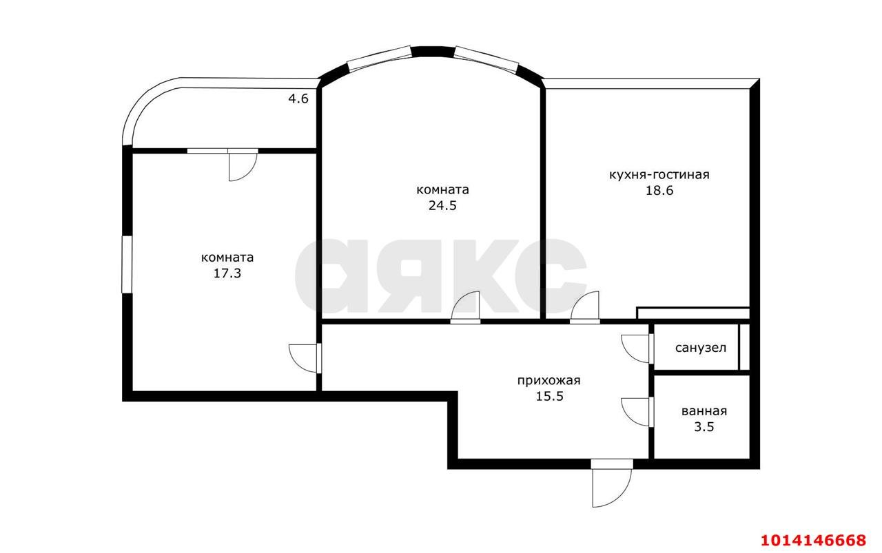 Фото №1: 2-комнатная квартира 76 м² - Краснодар, ул. Можайского, 55