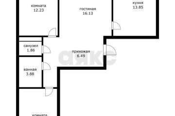 Фото №3: 3-комнатная квартира 72 м² - Краснодар, мкр. жилой комплекс Облака, ул. имени Генерала Корнилова, 9к3