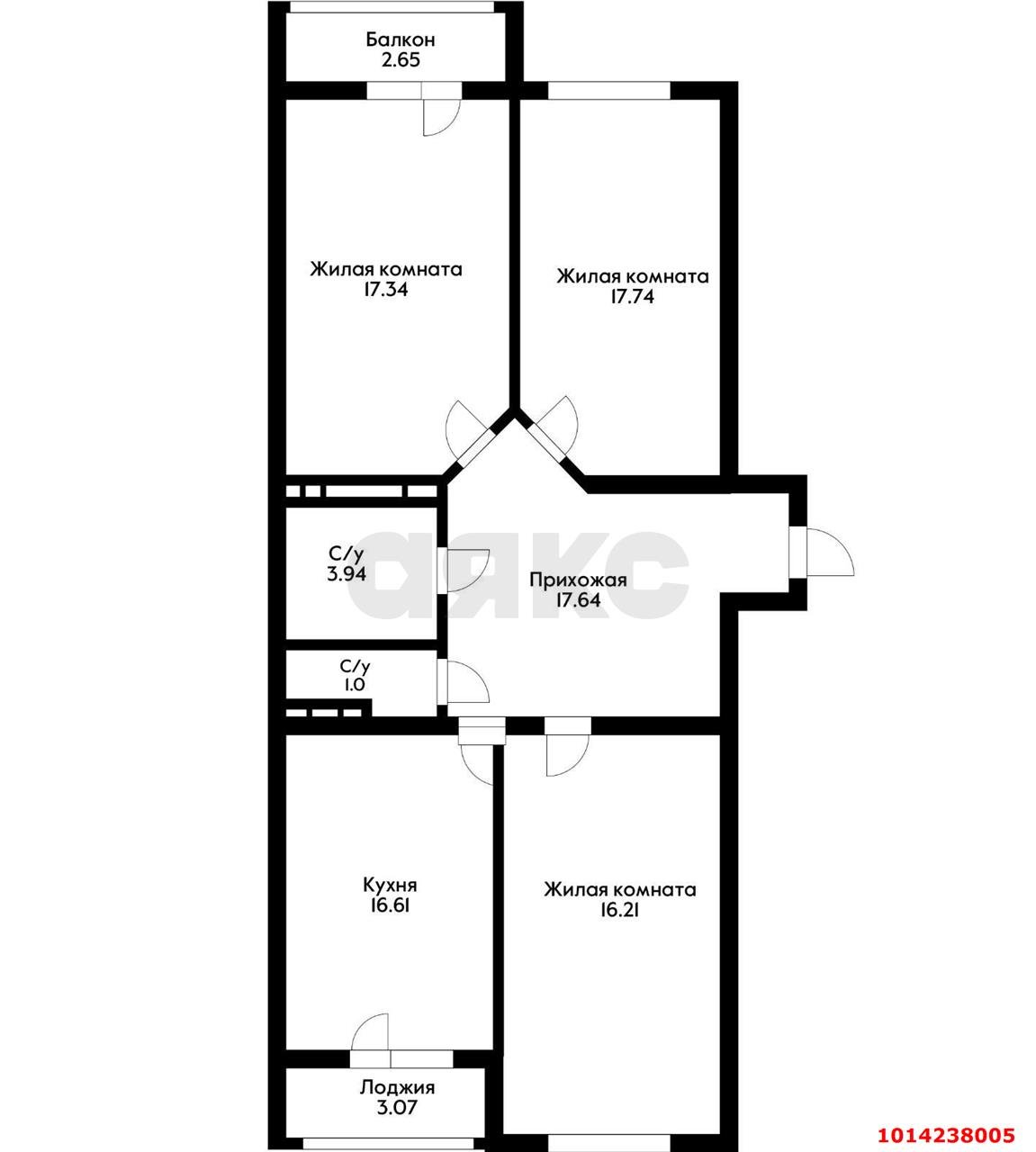 Фото №10: 3-комнатная квартира 94 м² - Краснодар, жилой комплекс Лиговский, ул. Героя Пешкова, 3