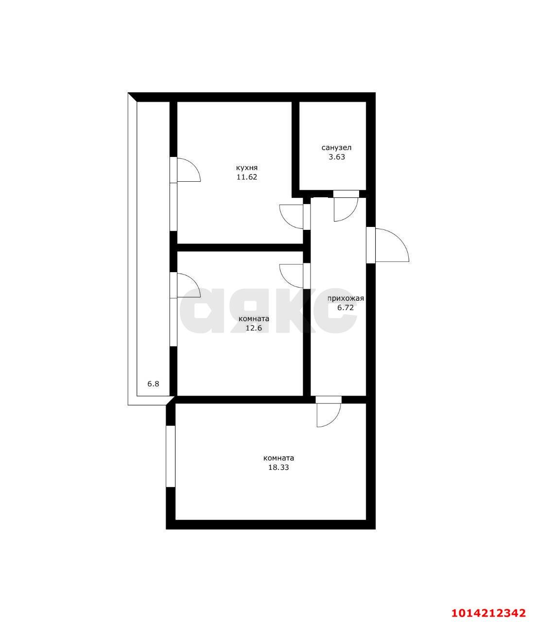 Фото №18: 2-комнатная квартира 54 м² - Краснодар, Прикубанский внутригородской округ, мкр. жилой комплекс Краски, ул. Краеведа Соловьёва, 6к6