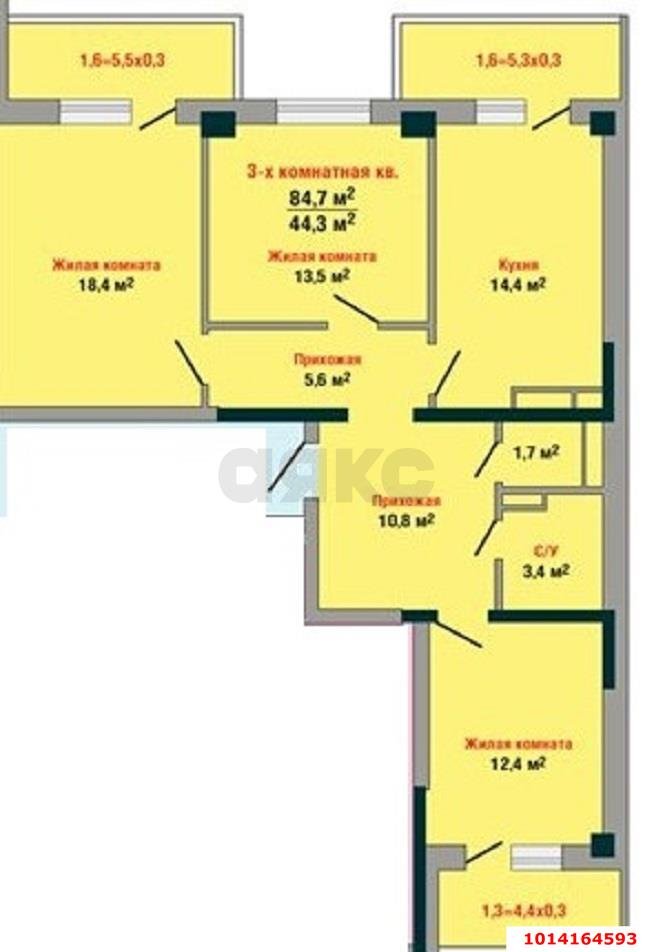 Фото №16: 3-комнатная квартира 80 м² - Краснодар, Солнечный, ул. имени Симиренко, 71к1