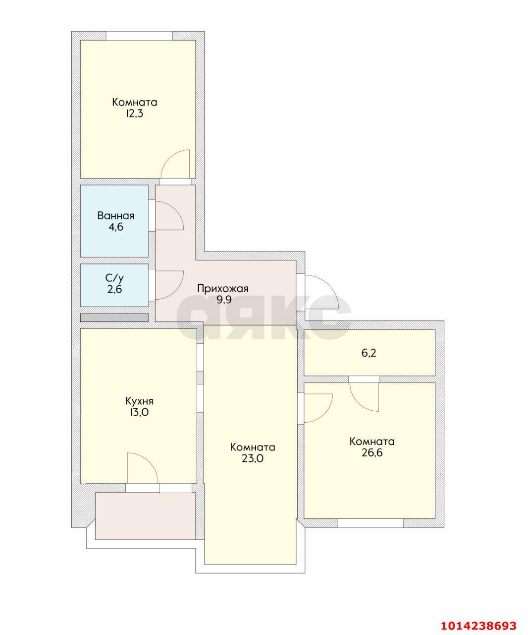 Фото №12: 3-комнатная квартира 94 м² - Краснодар, Фестивальный, ул. Дальняя, 39/2