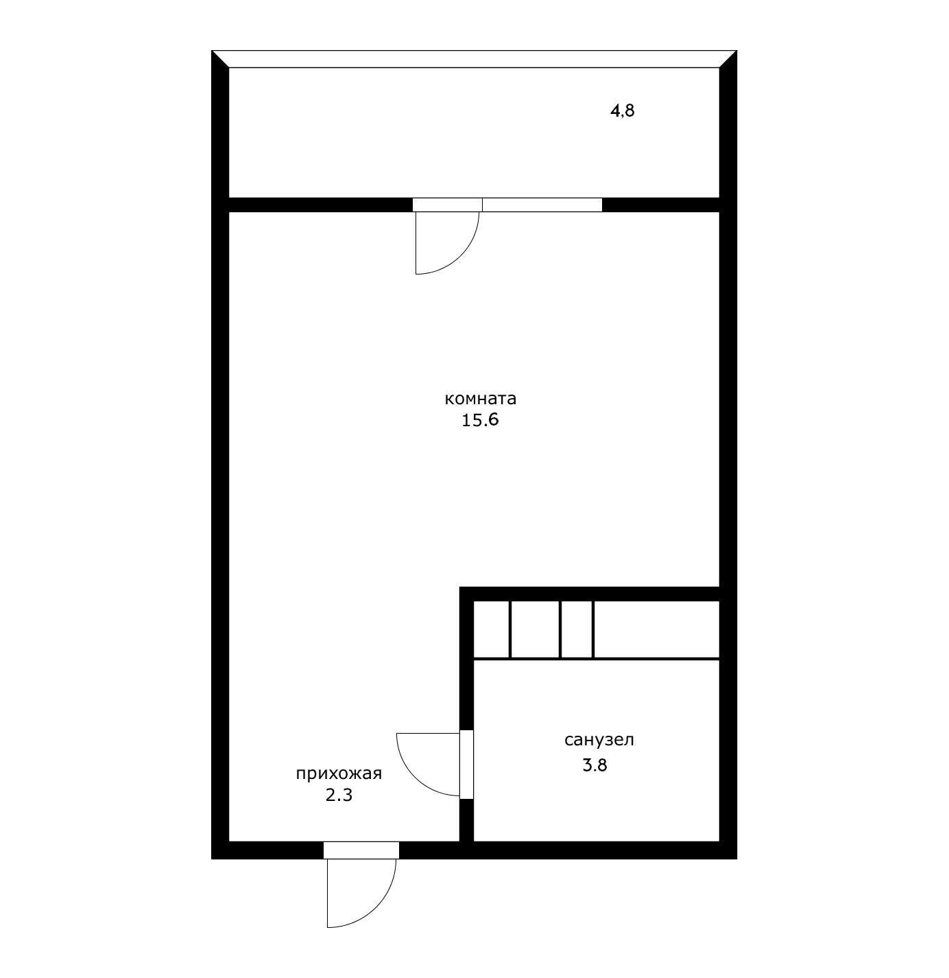 Фото №8: Студия 26 м² - Краснодар, ЖК Улыбка, Прикубанский внутригородской округ, мкр. жилой комплекс Улыбка, ул. имени Героя Георгия Бочарникова, 2