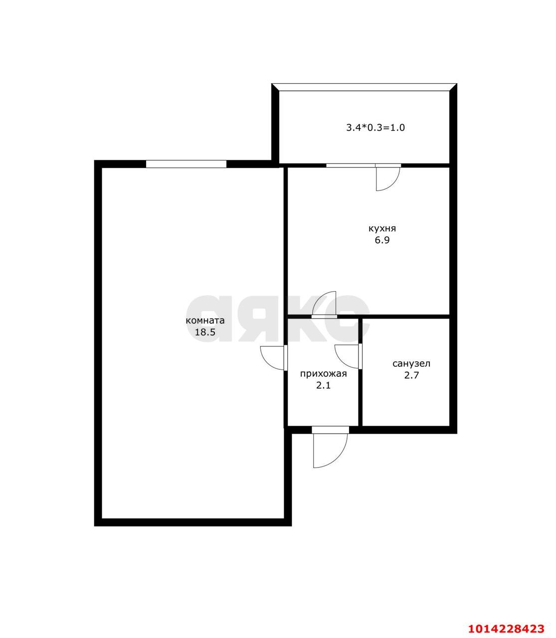 Фото №2: 1-комнатная квартира 30 м² - Новая Адыгея, жилой комплекс Дарград, ул. Тургеневское шоссе, 33/1к10
