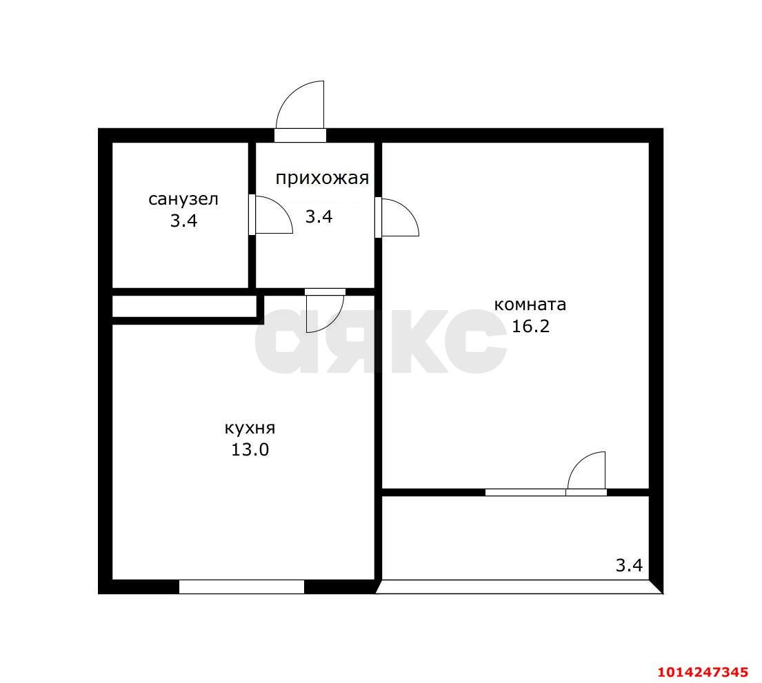 Фото №12: 1-комнатная квартира 37 м² - Яблоновский, ул. Гагарина, 192к1