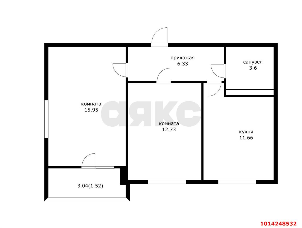 Фото №10: 2-комнатная квартира 51 м² - Краснодар, жилой комплекс Смородина, ул. имени Владимира Жириновского, 1к8