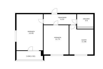 Фото №2: 2-комнатная квартира 50 м² - Краснодар, мкр. жилой комплекс Смородина, ул. имени Владимира Жириновского, 1к8