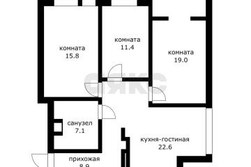 Фото №4: 3-комнатная квартира 85 м² - Краснодар, мкр. жилой комплекс Квартет, ул. имени Снесарева, 10