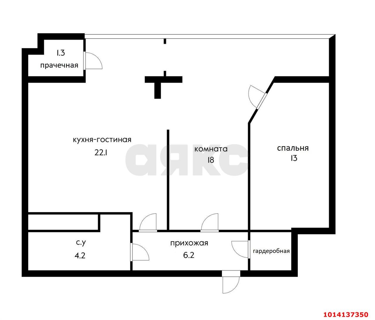 Фото №12: 1-комнатная квартира 63 м² - Краснодар, Центральный, ул. Будённого, 129