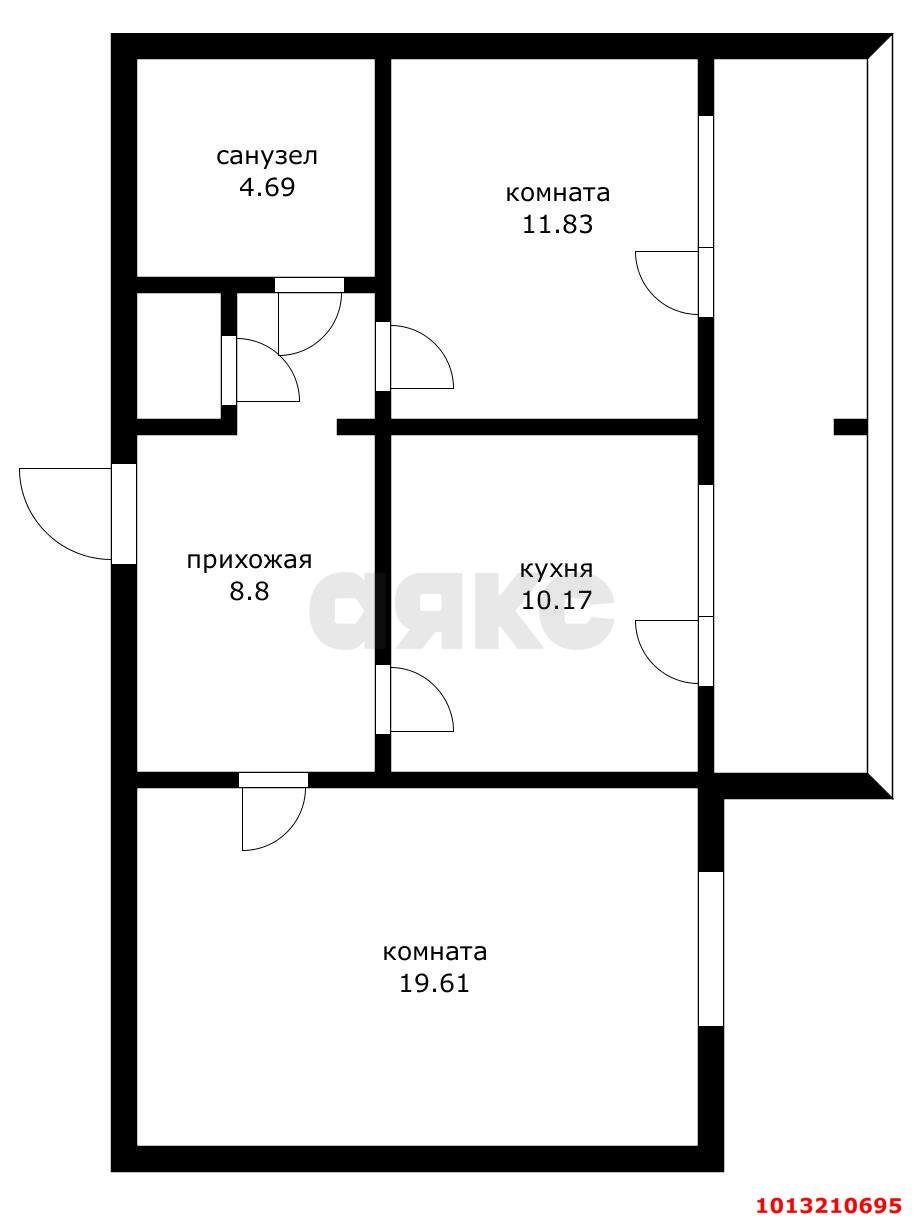 Фото №3: 2-комнатная квартира 57 м² - Краснодар, Юбилейный, 