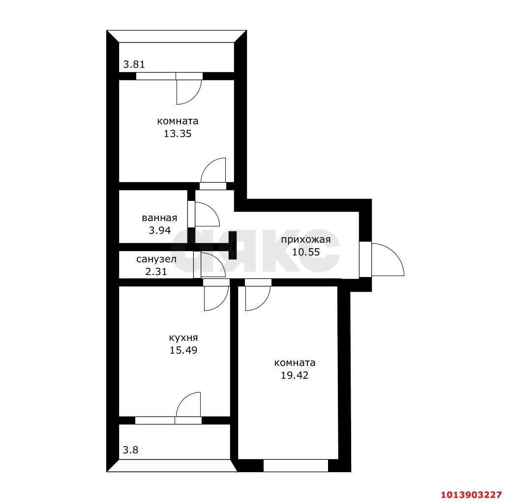 Фото №12: 2-комнатная квартира 75 м² - Краснодар, Новый, ул. 9-я Тихая, 19
