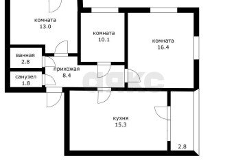 Фото №2: 3-комнатная квартира 74 м² - Краснодар, мкр. жилой комплекс Самолёт-2, ул. Западный Обход, 57