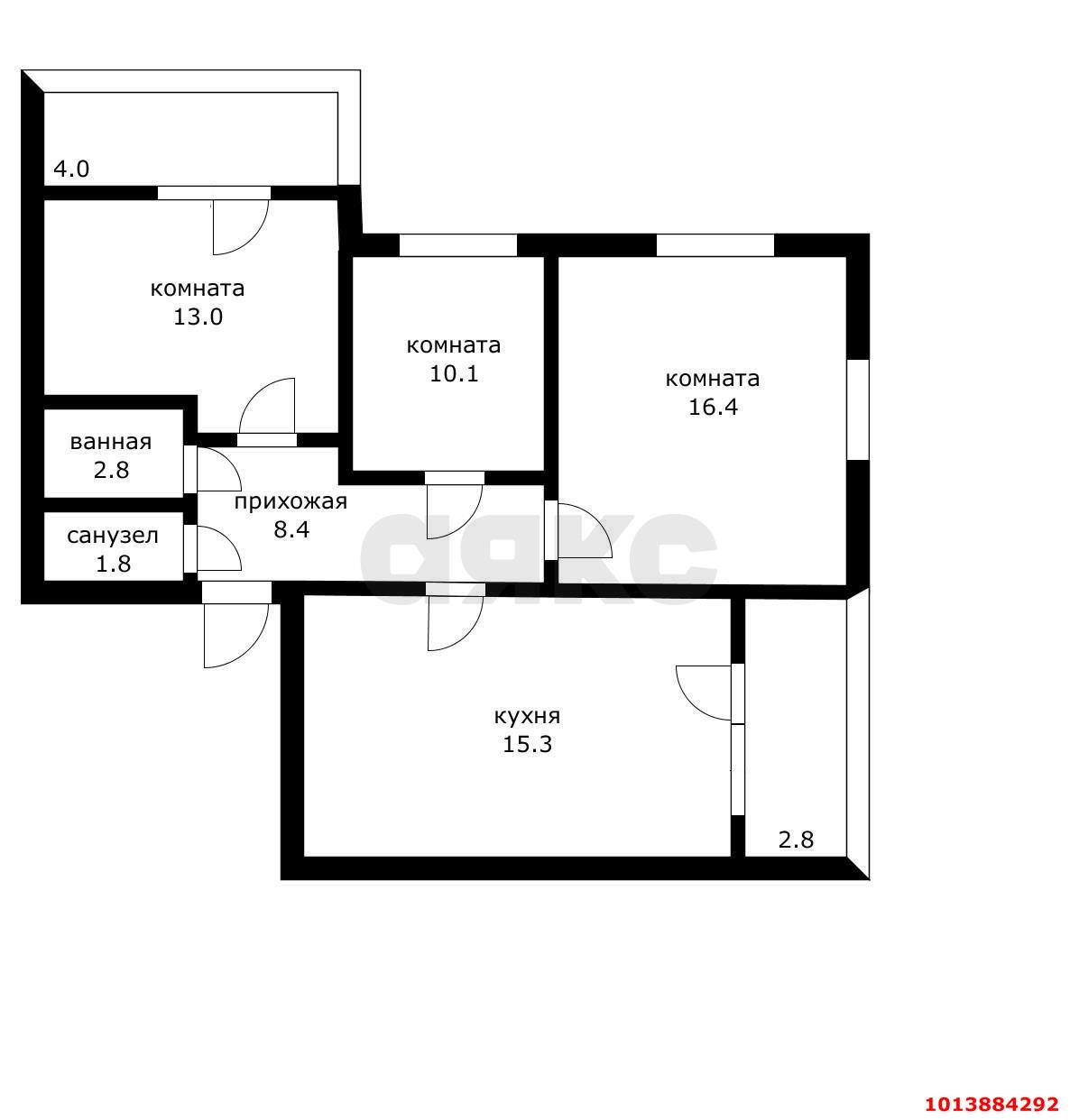 Фото №2: 3-комнатная квартира 74 м² - Краснодар, жилой комплекс Самолёт-2, ул. Западный Обход, 57