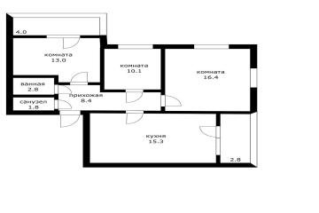 Фото №2: 3-комнатная квартира 68 м² - Краснодар, мкр. жилой комплекс Самолёт-2, ул. Западный Обход, 57