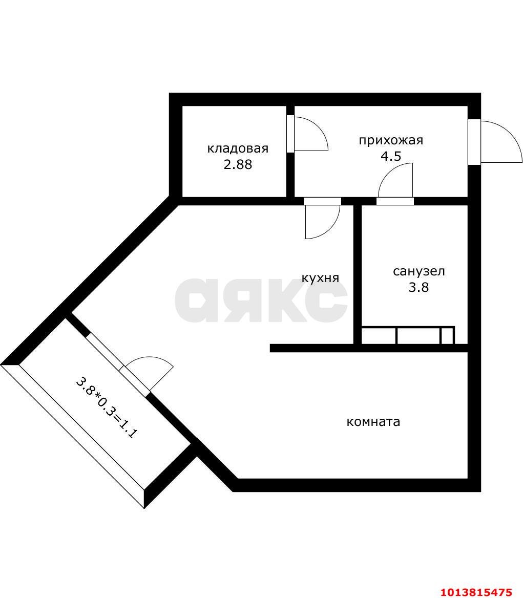 Фото №16: 1-комнатная квартира 32 м² - Краснодар, Молодёжный, ул. Зеленоградская, 32