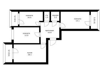 Фото №5: 3-комнатная квартира 70 м² - Краснодар, мкр. жилой комплекс Южане, ул. Даниила Смоляна, 65к1