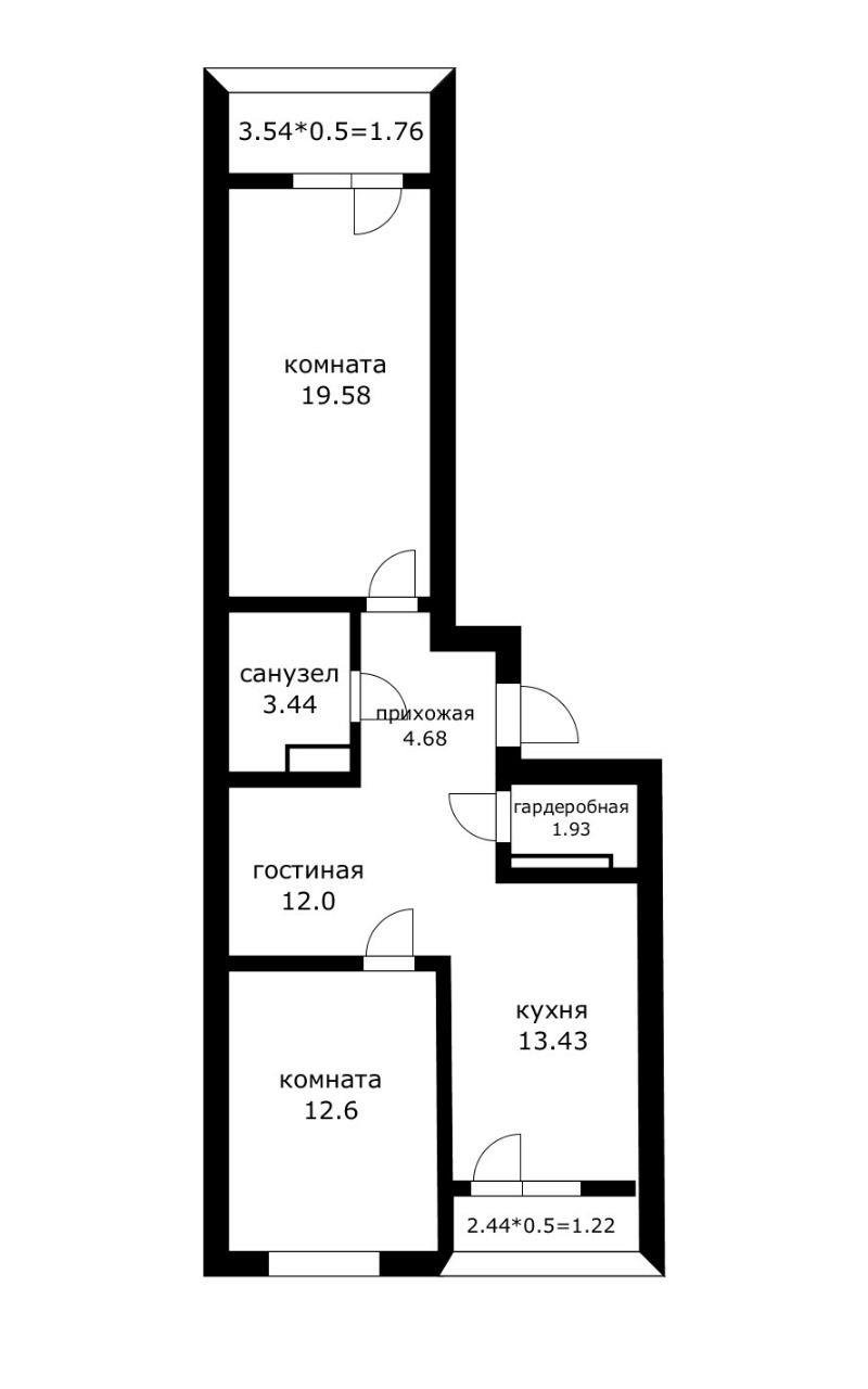 Фото №20: 2-комнатная квартира 70 м² - Краснодар, Московский, Прикубанский внутригородской округ, Завод Радиоизмерительных Приборов, мкр. Музыкальный, ул. Московская, 112