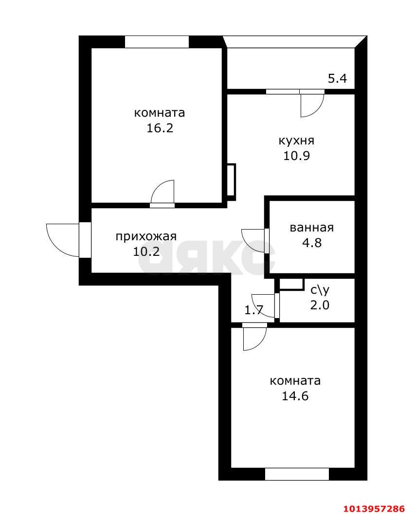 Фото №3: 2-комнатная квартира 60 м² - Краснодар, Краевая Клиническая Больница, ул. Восточно-Кругликовская, 72