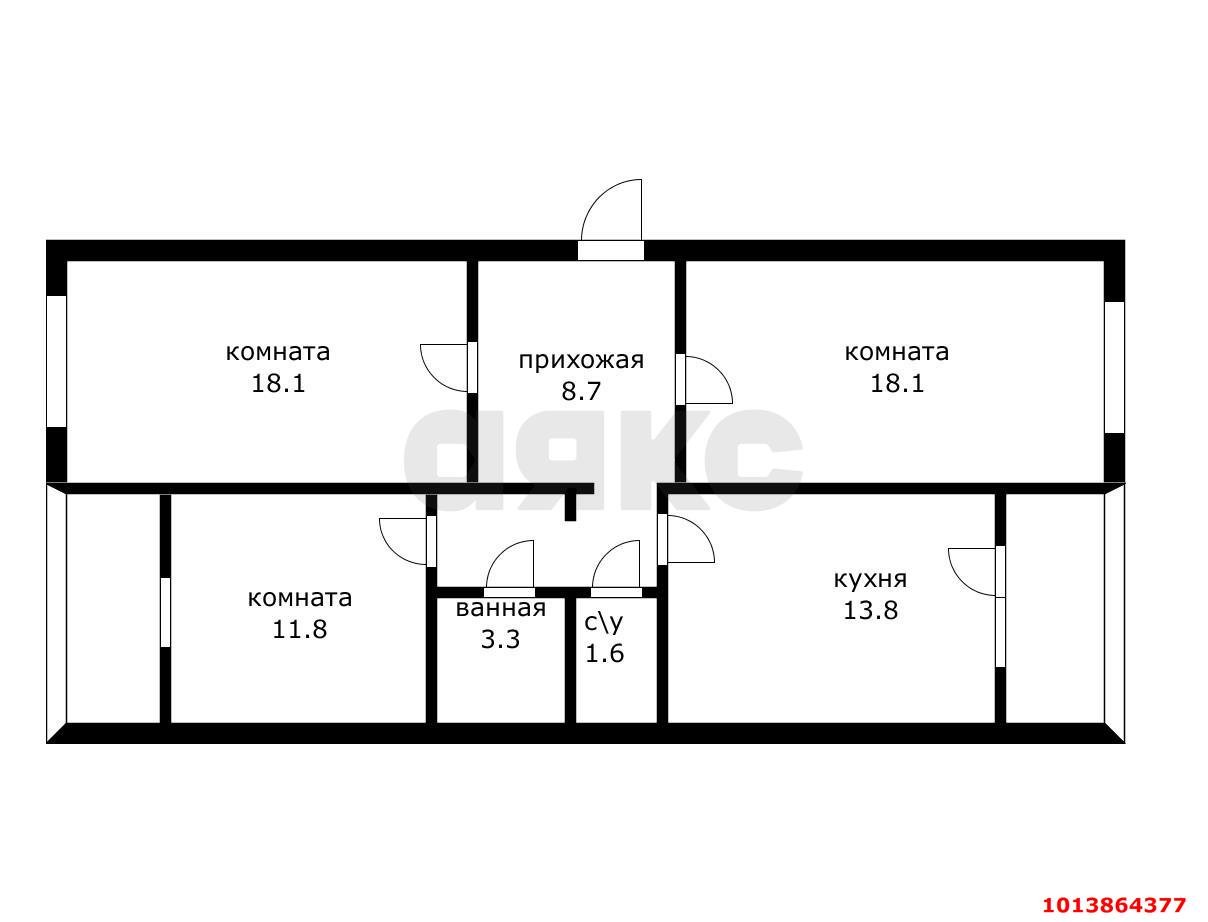Фото №15: 3-комнатная квартира 80 м² - Краснодар, Восточно-Кругликовский, ул. имени 40-летия Победы, 101