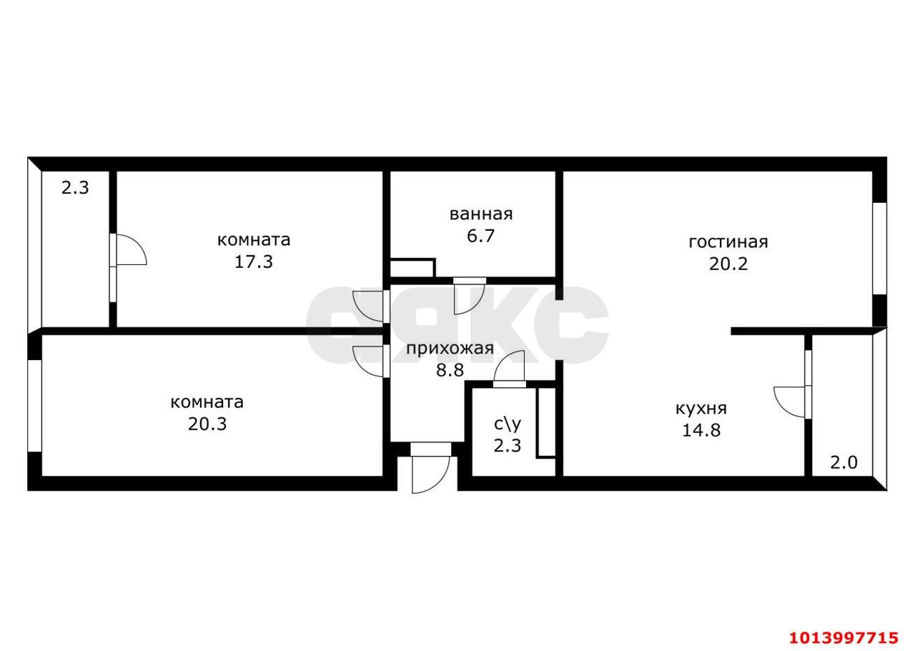 Фото №15: 3-комнатная квартира 93 м² - Краснодар, жилой комплекс Сказка Град, ул. имени В.Н. Мачуги, 166Ак1