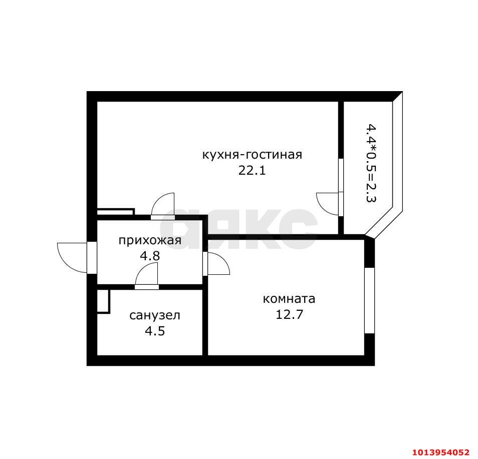 Фото №10: 1-комнатная квартира 46 м² - Краснодар, жилой комплекс Сказка Град, ул. имени В.Н. Мачуги, 166А