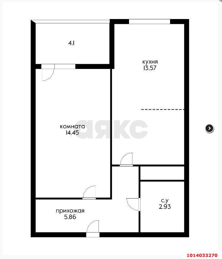 Фото №2: 1-комнатная квартира 36 м² - Краснодар, имени Петра Метальникова, ул. Петра Метальникова, 5к3