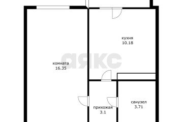 Фото №4: 1-комнатная квартира 37 м² - Яблоновский, ул. Луговая, 7/6