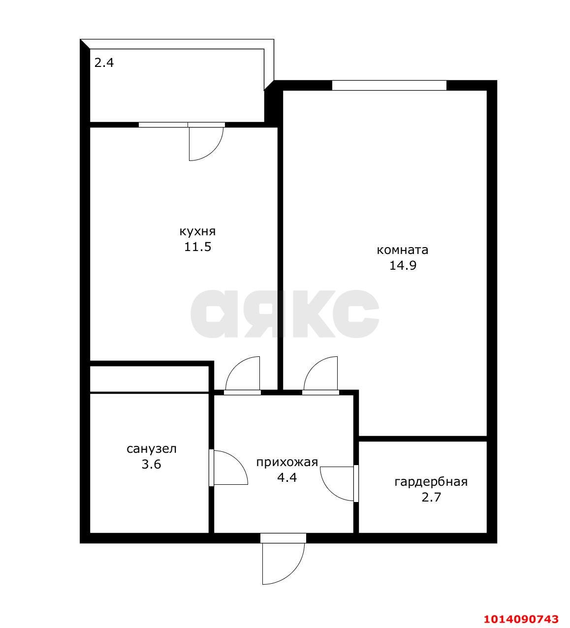 Фото №10: 1-комнатная квартира 37 м² - Краснодар, Новознаменский, ул. Войсковая, 20к1