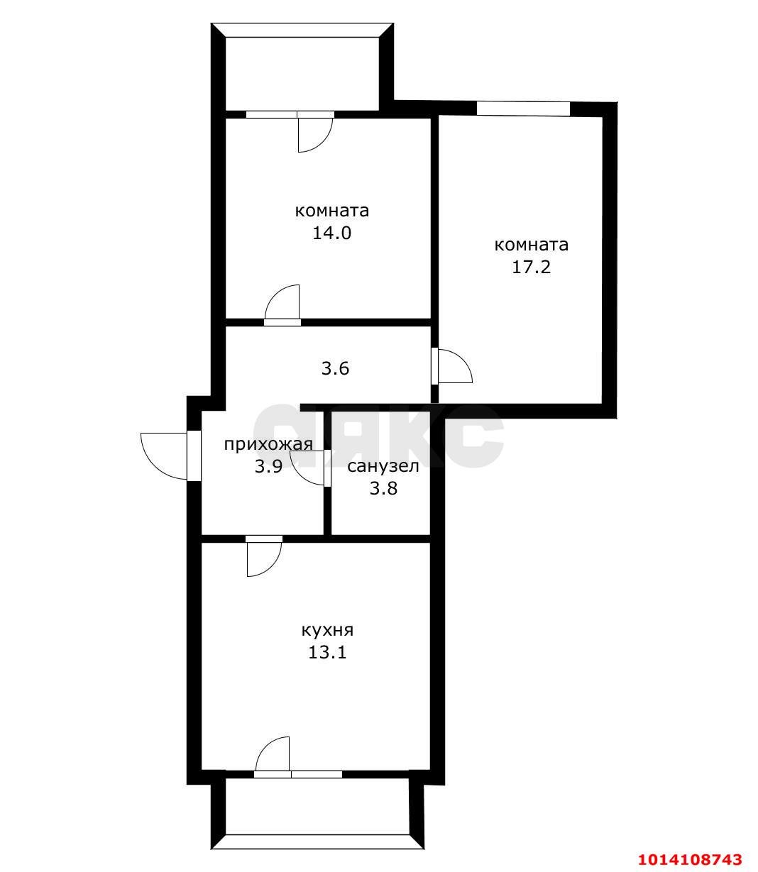 Фото №2: 2-комнатная квартира 58 м² - Краснодар, жилой комплекс Лучезарный, ул. Московская, 154к2