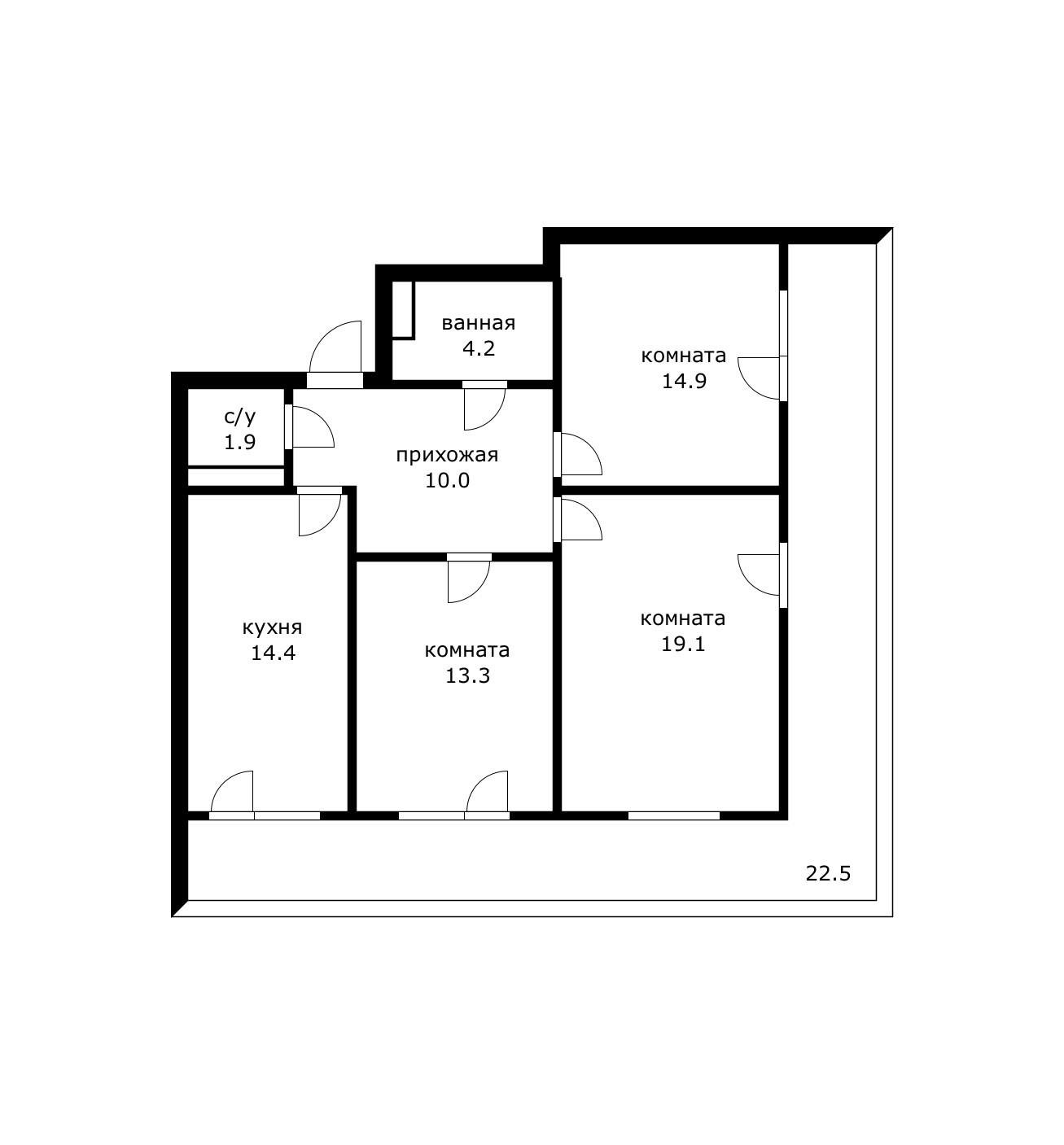 Фото №1: 3-комнатная квартира 100 м² - Краснодар, жилой комплекс Рассвет, Карасунский внутригородской округ, мкр. Гидростроителей, ул. Гидростроителей, 67