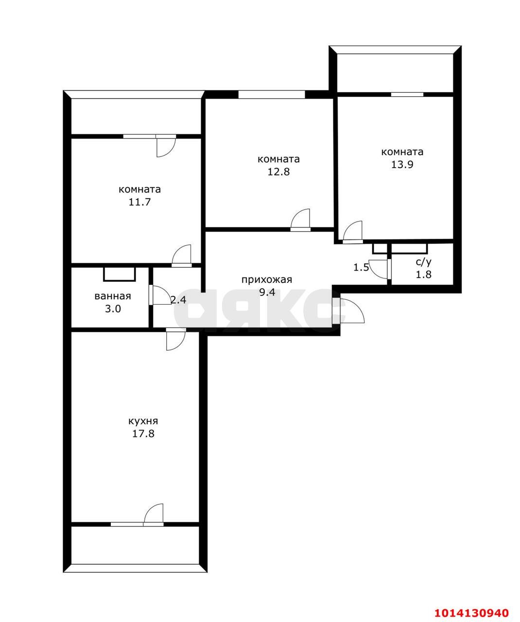 Фото №17: 3-комнатная квартира 74 м² - Краснодар, Черёмушки, ул. Ставропольская, 107/10