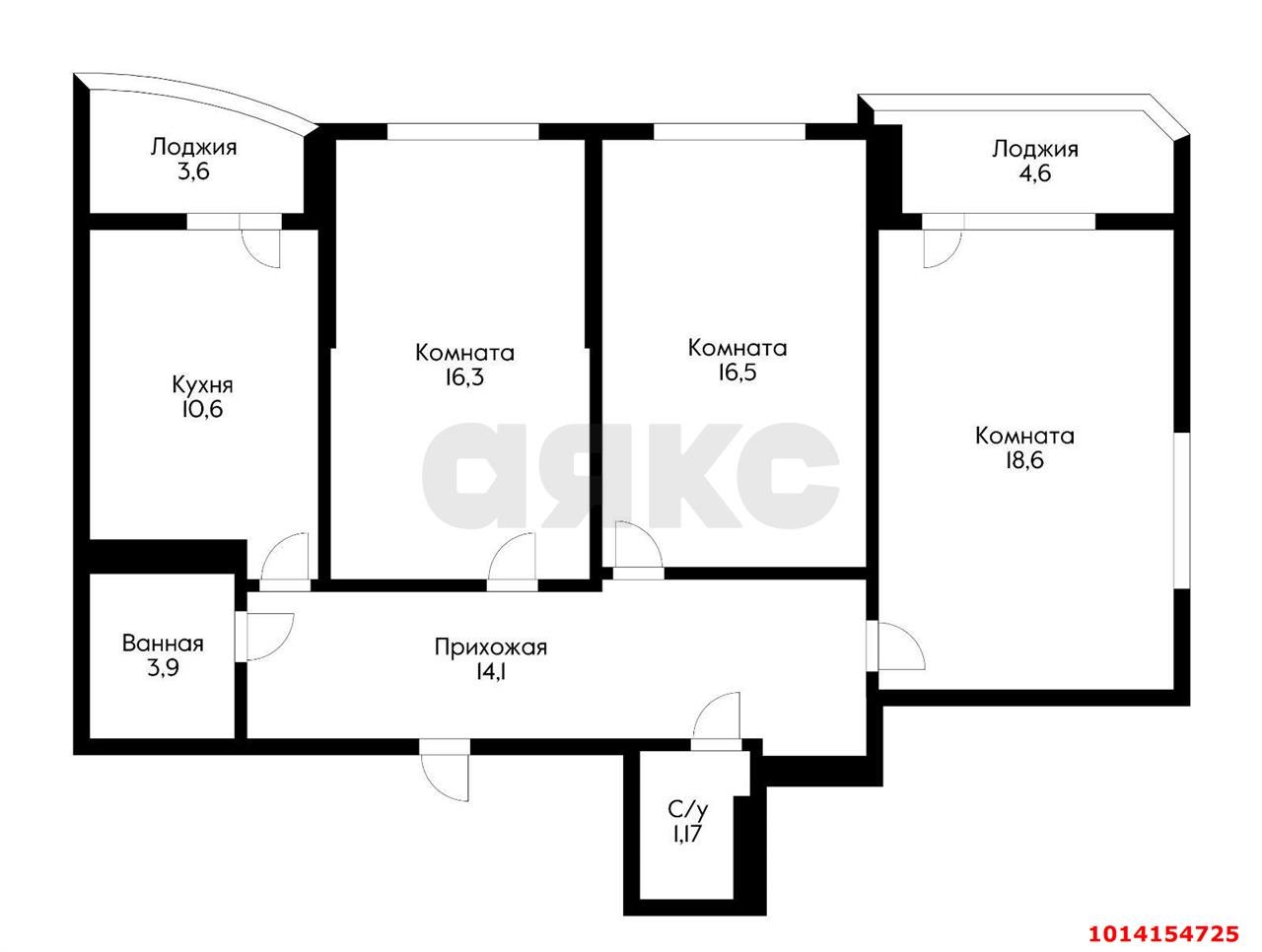 Фото №7: 3-комнатная квартира 82 м² - Краснодар, жилой комплекс Каскад, ул. имени Дмитрия Благоева, 31к1