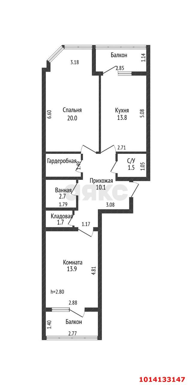 Фото №5: 2-комнатная квартира 65 м² - Краснодар, 9-й километр, пр-д Репина, 5