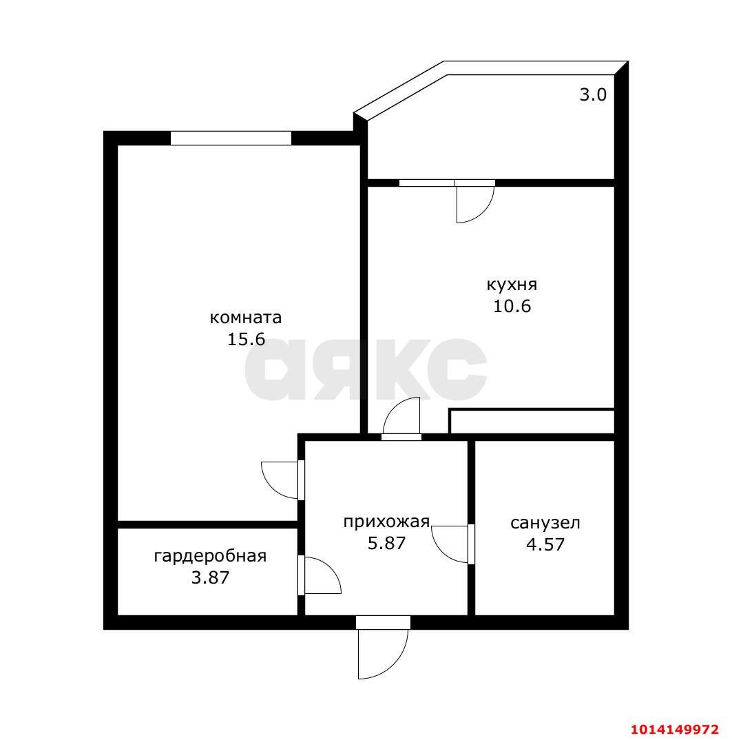 Фото №3: 1-комнатная квартира 43 м² - Краснодар, Губернский, ул. им. Героя Яцкова И.В., 9к3