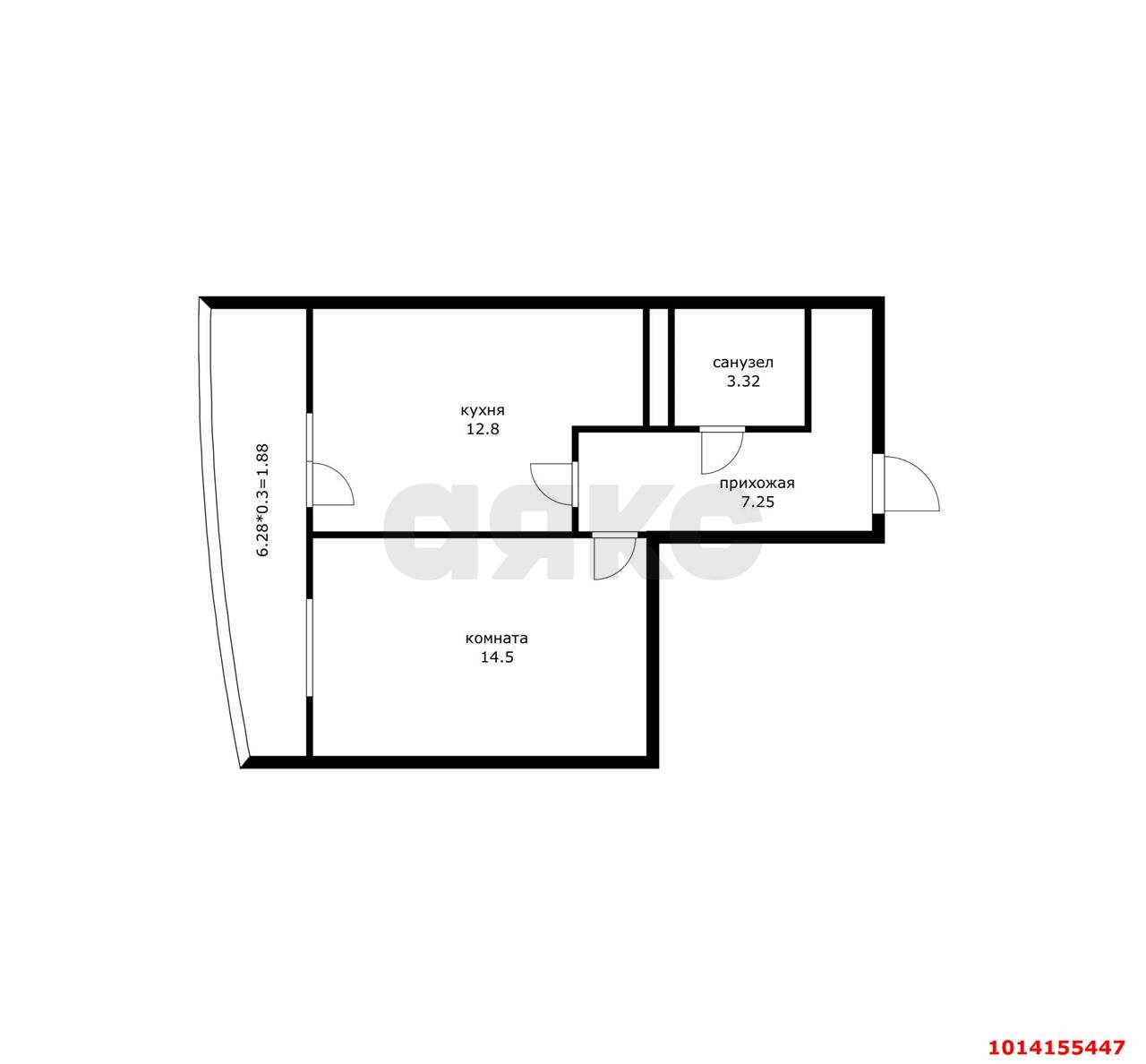 Фото №8: 1-комнатная квартира 44 м² - Краснодар, ЖК Цветы, ул. Круговая, 4Вк6