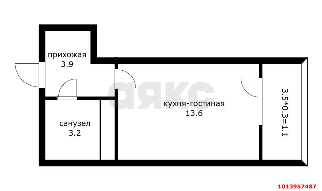Фото №12: Студия 21 м² - Краснодар, Молодёжный, ул. Дубравная, 13