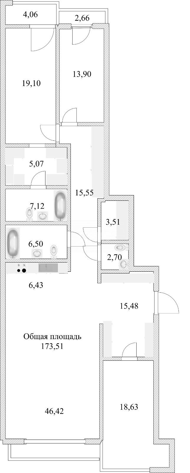 Фото №7: 3-комнатная квартира 180 м² - Ростов-на-Дону, Нахичевань, ул. Каяни, 9В