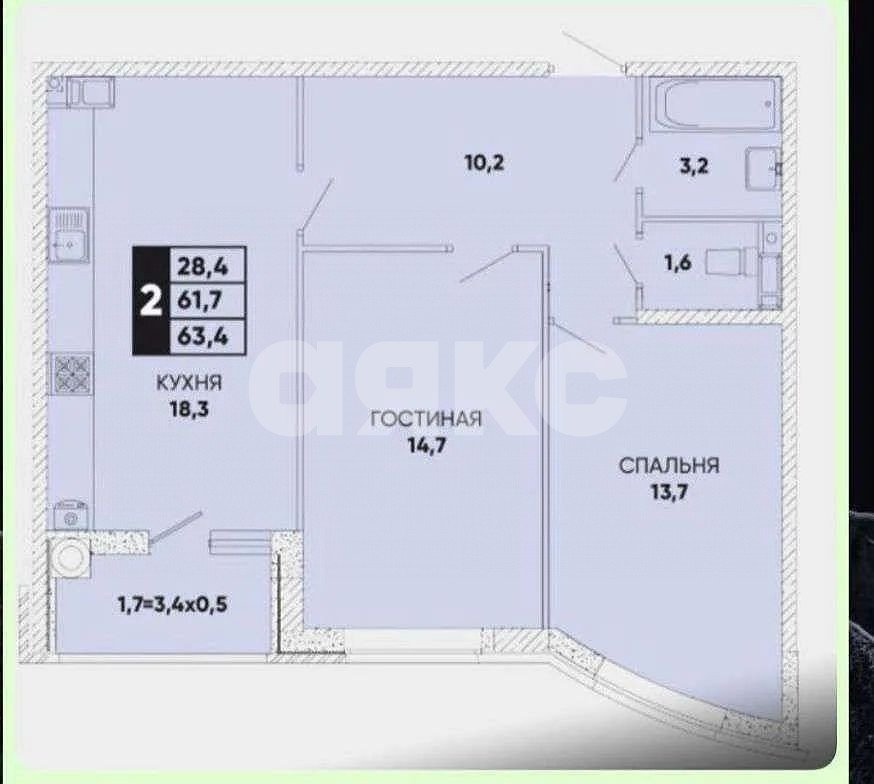 Фото №3: 2-комнатная квартира 65 м² - Ростов-на-Дону, жилой комплекс Вересаево, ул. Берберовская, 28с2