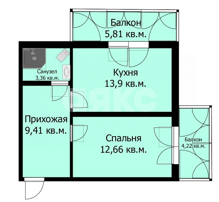 Фото №21: 1-комнатная квартира 39 м² - Витязево, ул. Воина Шембелиди, 24