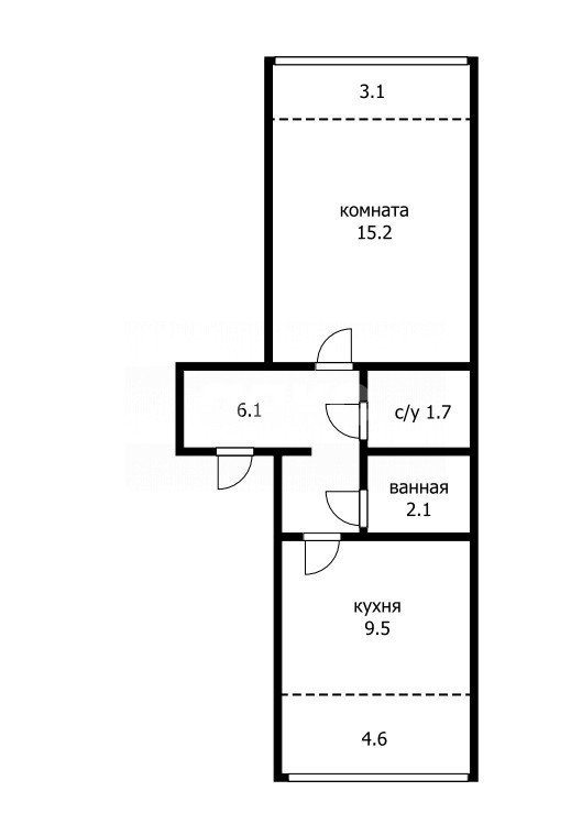 Фото №7: 1-комнатная квартира 43 м² - Сочи, Завокзальный, ул. Альпийская, 37